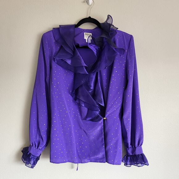 Vintage Jeanne Marc 3-Piece Women's Outfit Set Skirt, Top, and Jacket Purple - Picture 14 of 16